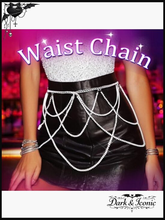Rhinestone Waist Chain Belt Sequins Body Jewelry Chain main image 7